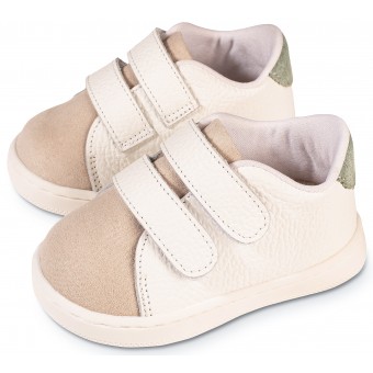 Sneakers  Διπλή Μπαρέτα Χρατς από Δέρμα και Ύφασμα