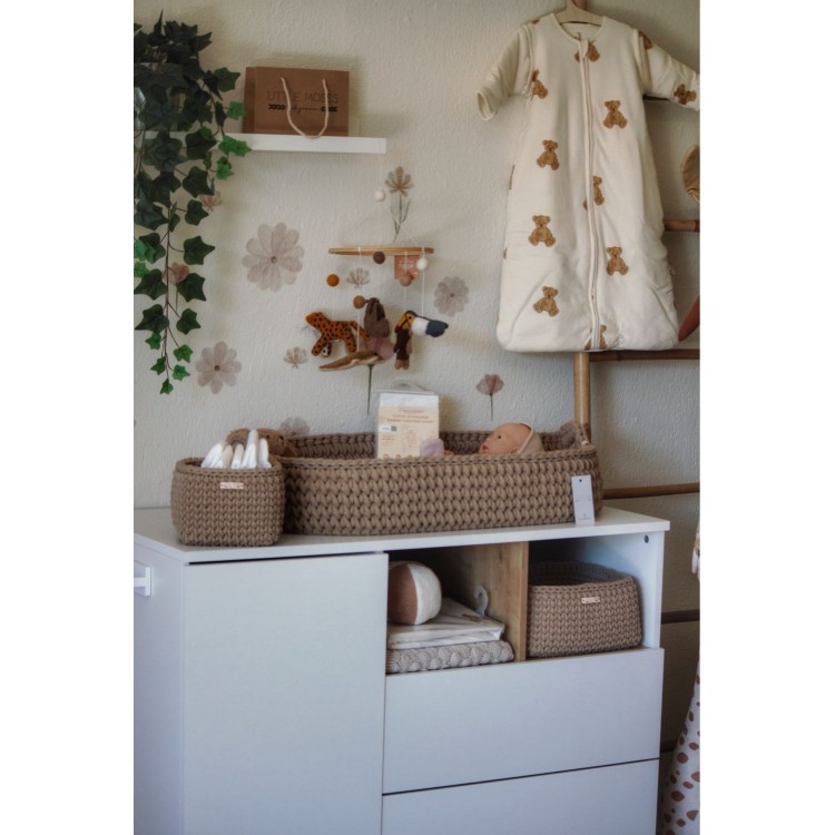 Πλεκτή Αλλαξιέρα Καλάθι Sand Με Στρώμα