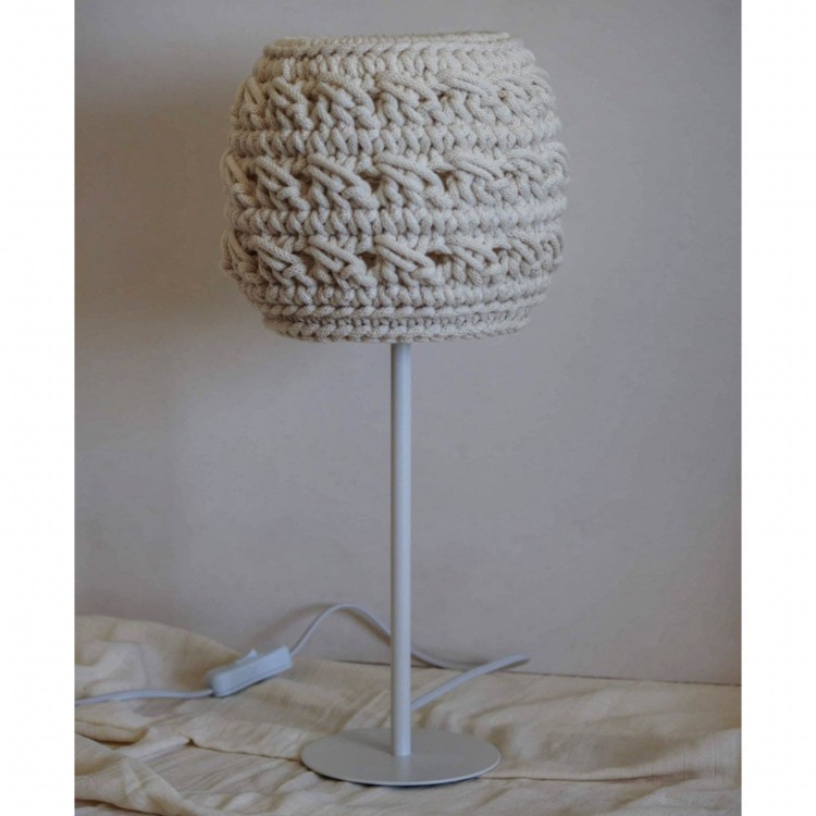 Επιτραπέζιο Πλεκτό Φωτιστικό Cream