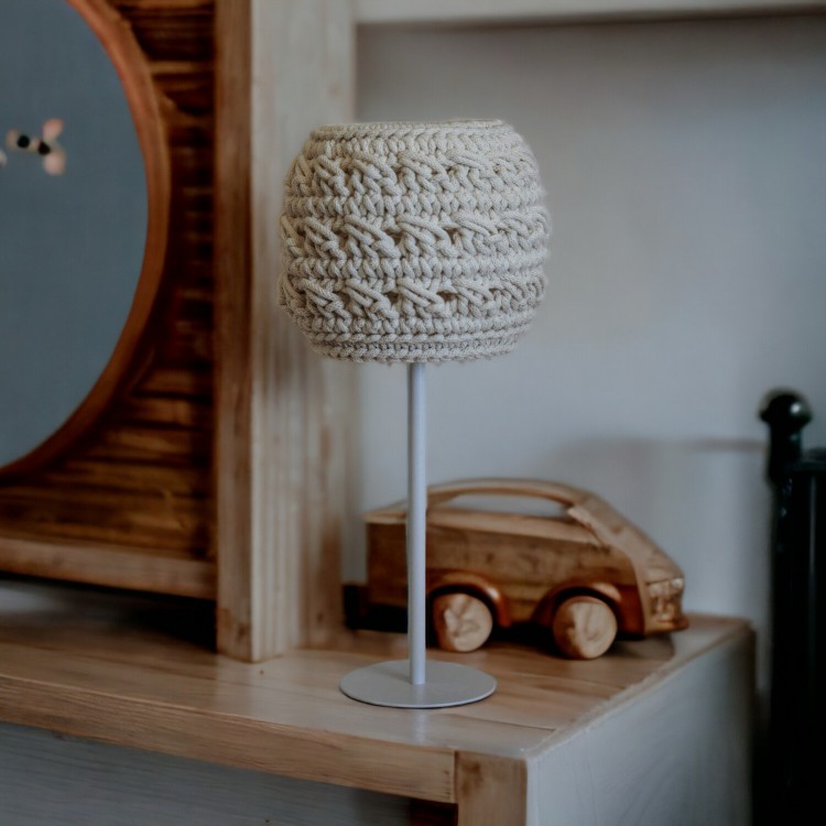 Επιτραπέζιο Πλεκτό Φωτιστικό Cream