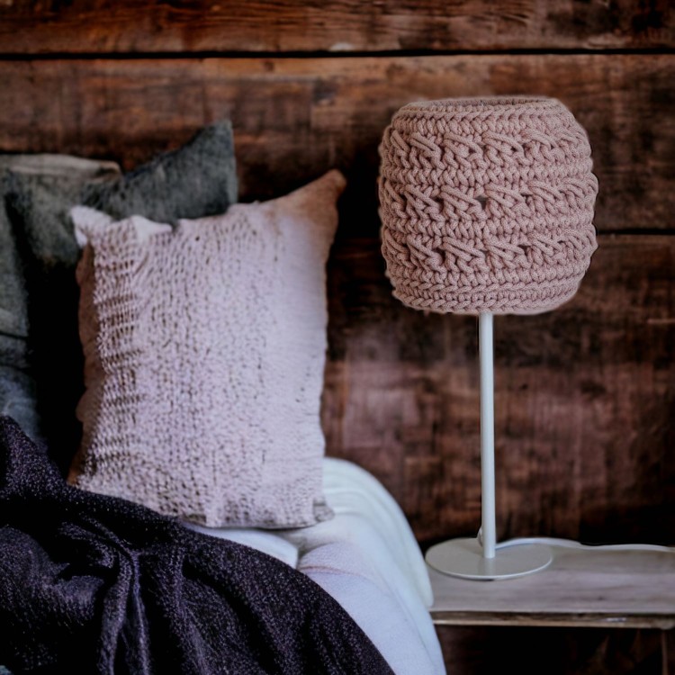 Επιτραπέζιο Πλεκτό Φωτιστικό Pastel Pink