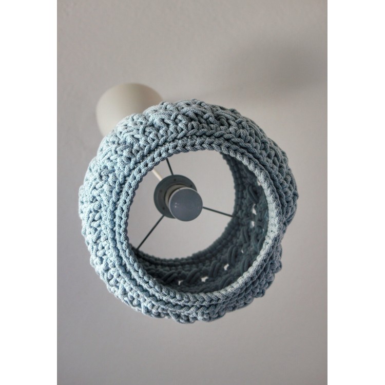 Πλεκτό Καπέλο Φωτιστικού Οροφής Baby Blue