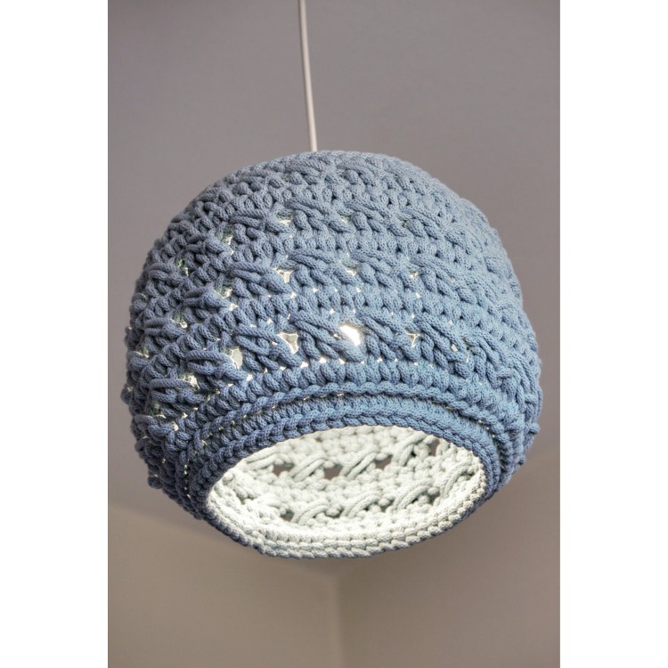 Πλεκτό Καπέλο Φωτιστικού Οροφής Baby Blue