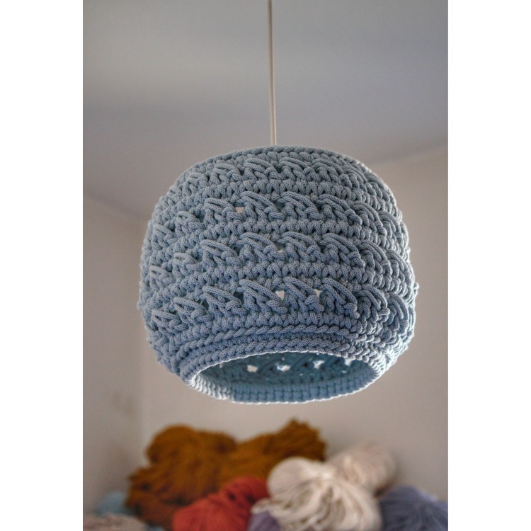Πλεκτό Καπέλο Φωτιστικού Οροφής Baby Blue