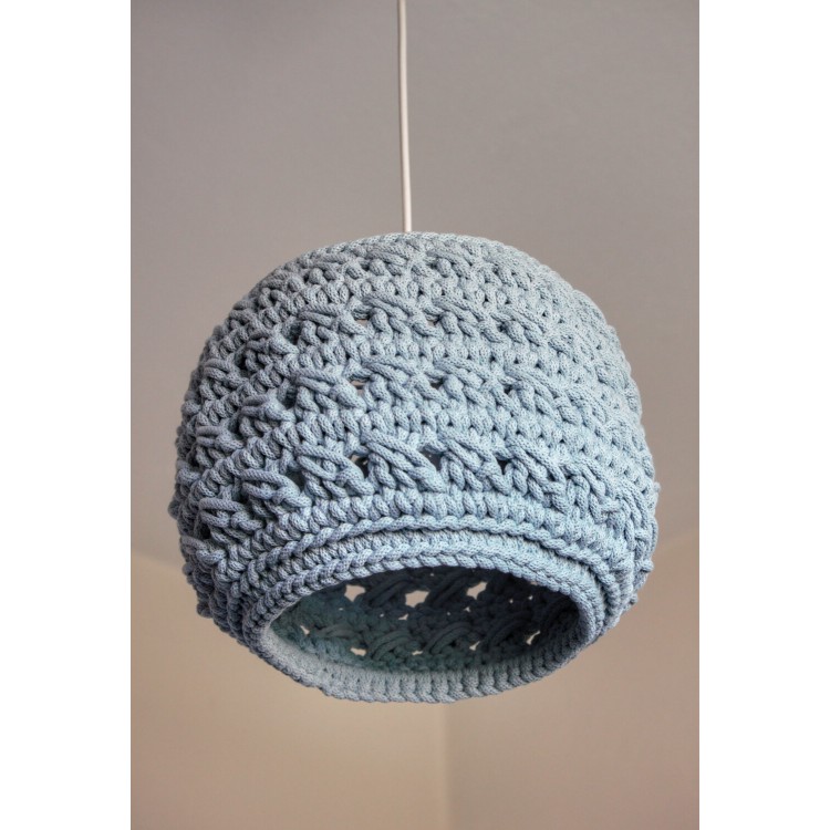 Πλεκτό Καπέλο Φωτιστικού Οροφής Baby Blue