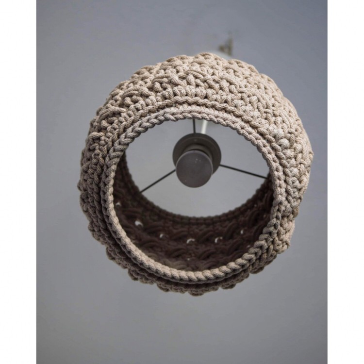 Πλεκτό Καπέλο Φωτιστικού Οροφής Beige