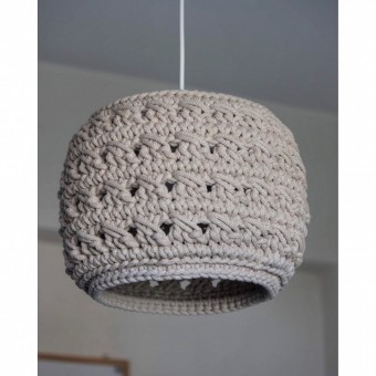 Πλεκτό Καπέλο Φωτιστικού Οροφής Beige