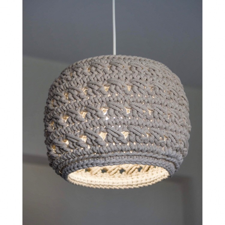 Πλεκτό Καπέλο Φωτιστικού Οροφής Beige