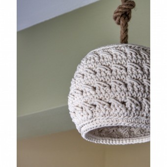 Πλεκτό Καπέλο Φωτιστικού Οροφής Cream