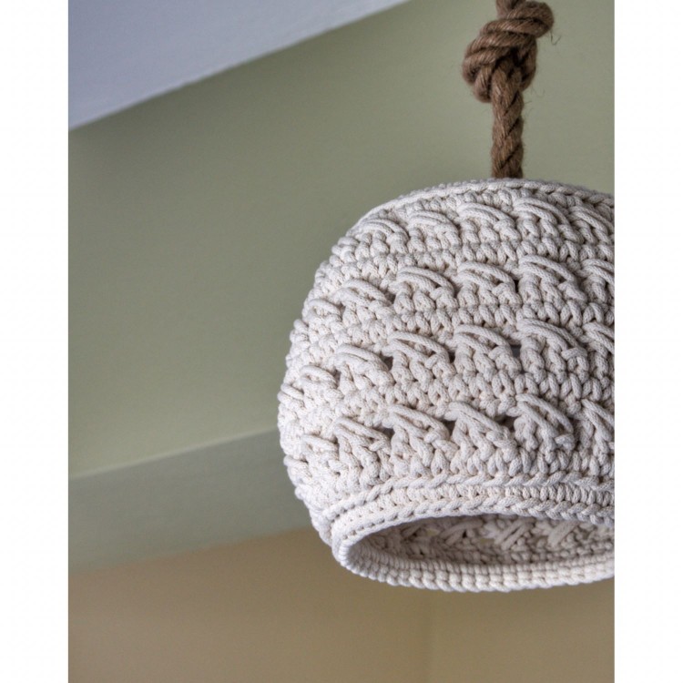 Πλεκτό Καπέλο Φωτιστικού Οροφής Cream