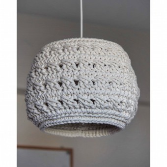 Πλεκτό Καπέλο Φωτιστικού Οροφής Cream
