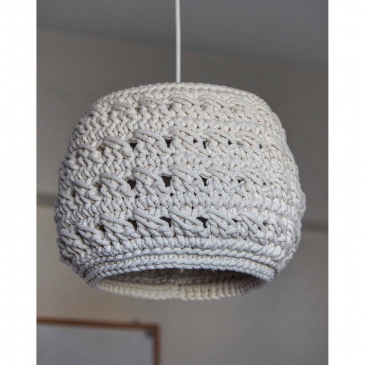 Πλεκτό Καπέλο Φωτιστικού Οροφής Cream