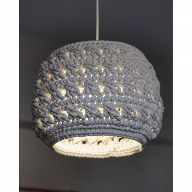 Πλεκτό Καπέλο Φωτιστικού Οροφής Cream