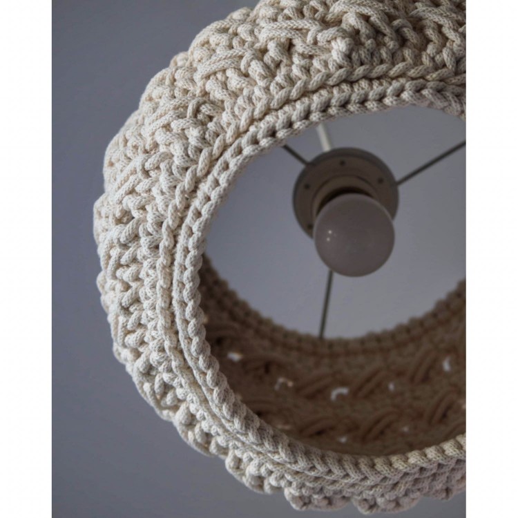 Πλεκτό Καπέλο Φωτιστικού Οροφής Cream