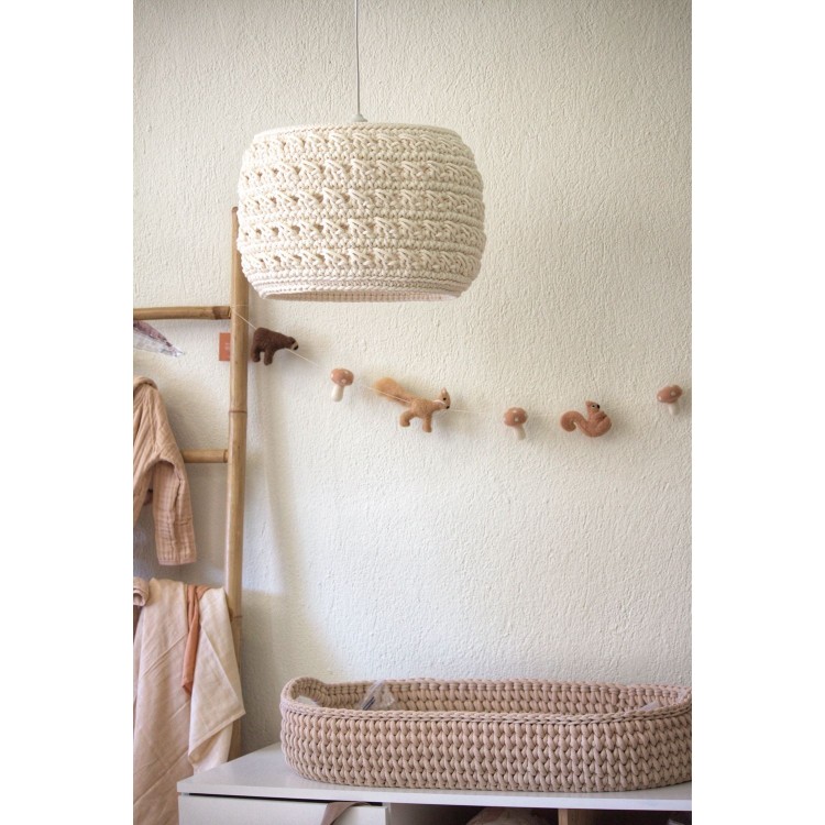 Πλεκτό Καπέλο Φωτιστικού Οροφής Cream