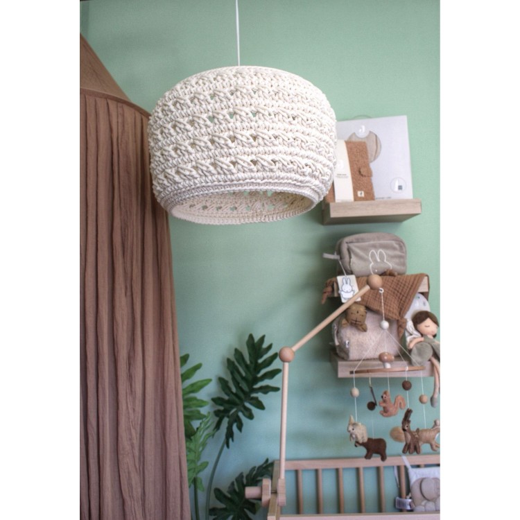 Πλεκτό Καπέλο Φωτιστικού Οροφής Cream