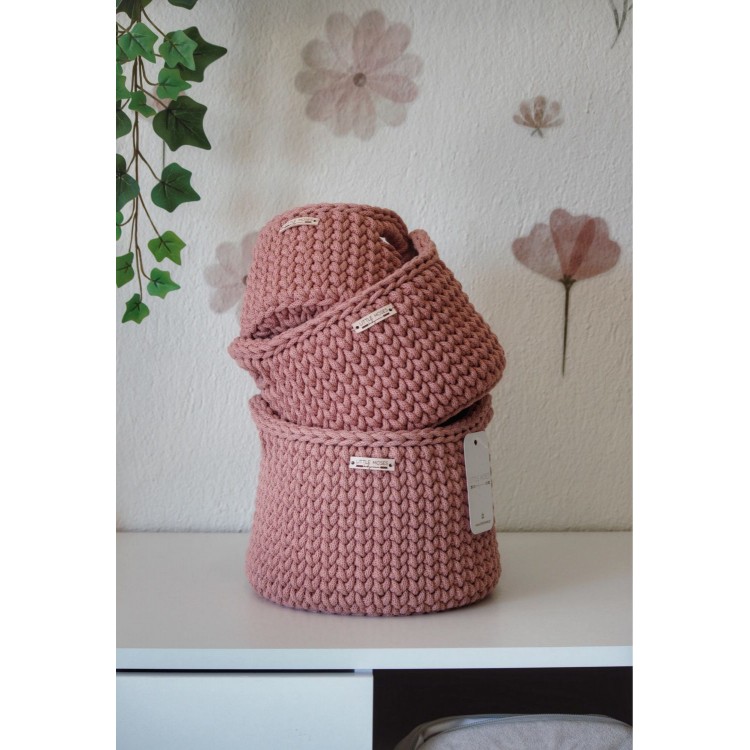 Στρογγυλά Καλάθια Οργάνωσης Βρεφικών Καλλυντικών Με Χειρολαβές Blush