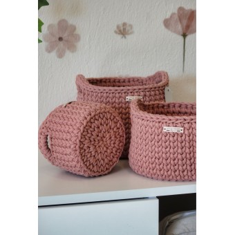 Στρογγυλά Καλάθια Οργάνωσης Βρεφικών Καλλυντικών Με Χειρολαβές Blush