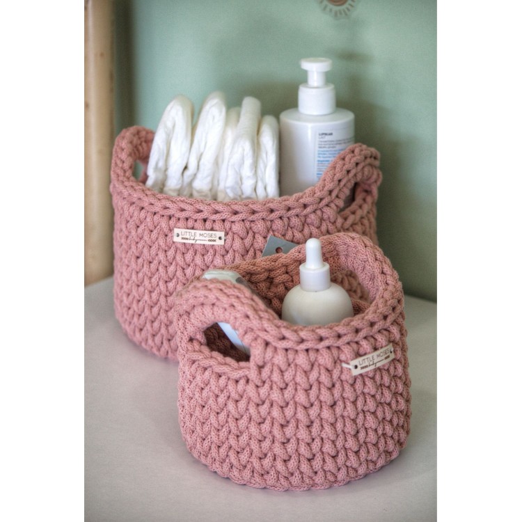 Στρογγυλά Καλάθια Οργάνωσης Βρεφικών Καλλυντικών Με Χειρολαβές Blush