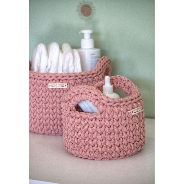 Στρογγυλά Καλάθια Οργάνωσης Βρεφικών Καλλυντικών Με Χειρολαβές Blush