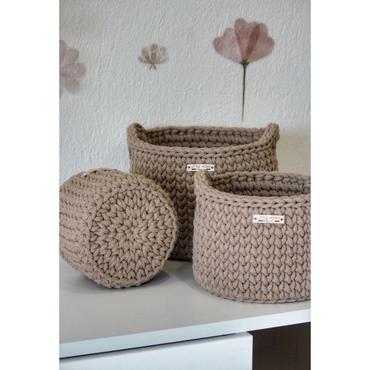 Στρογγυλά Καλάθια Οργάνωσης Βρεφικών Καλλυντικών Με Χειρολαβές Sand