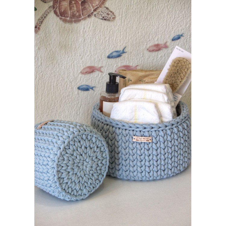 Στρογγυλά Καλάθια Οργάνωσης Βρεφικών Καλλυντικών Baby Blue