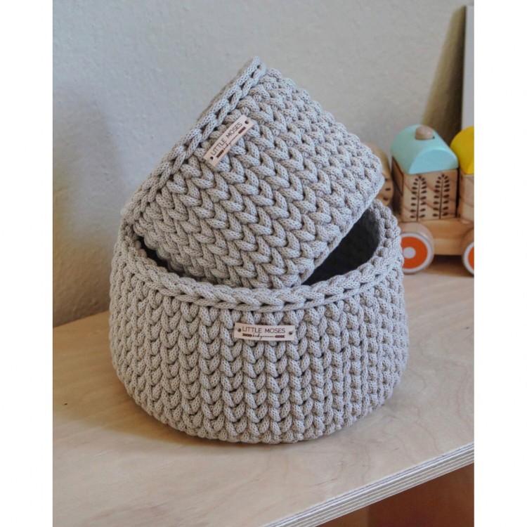 Στρογγυλά Καλάθια Οργάνωσης Βρεφικών Καλλυντικών Beige