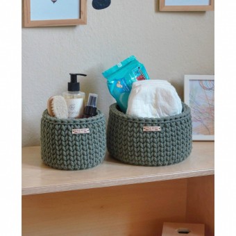 Στρογγυλά Καλάθια Οργάνωσης Βρεφικών Καλλυντικών Eucalyptus