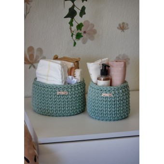 Στρογγυλά Καλάθια Οργάνωσης Βρεφικών Καλλυντικών Mint