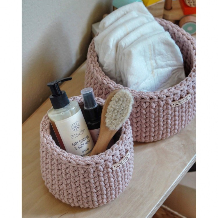 Στρογγυλά Καλάθια Οργάνωσης Βρεφικών Καλλυντικών Pastel Pink