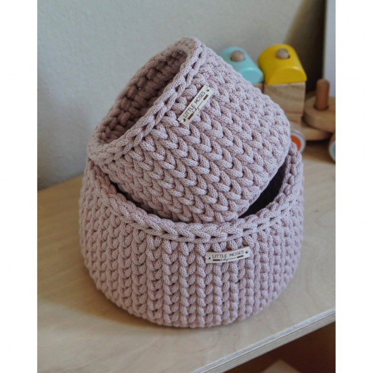 Στρογγυλά Καλάθια Οργάνωσης Βρεφικών Καλλυντικών Pastel Pink