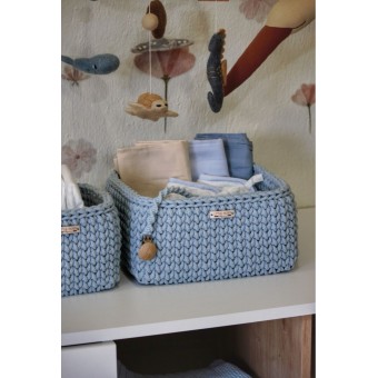 Τετράγωνο Καλάθι Οργάνωσης Βρεφικών Καλλυντικών Baby Blue