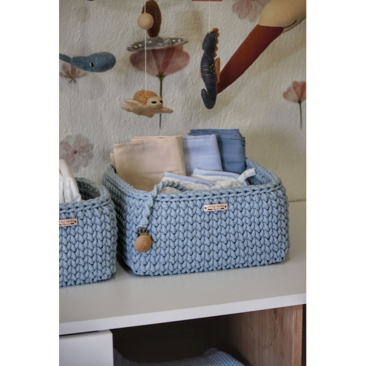 Τετράγωνο Καλάθι Οργάνωσης Βρεφικών Καλλυντικών Baby Blue