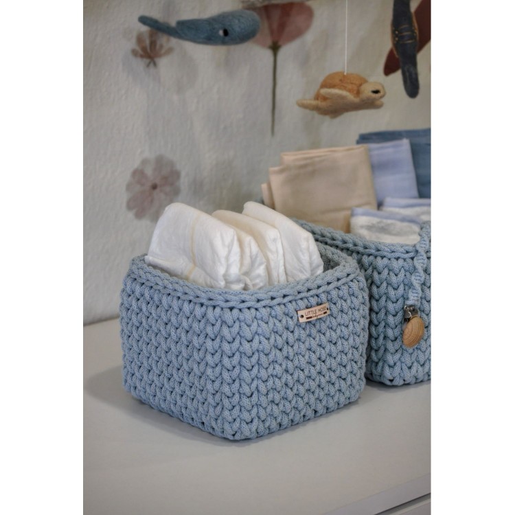 Τετράγωνο Καλάθι Οργάνωσης Βρεφικών Καλλυντικών Baby Blue