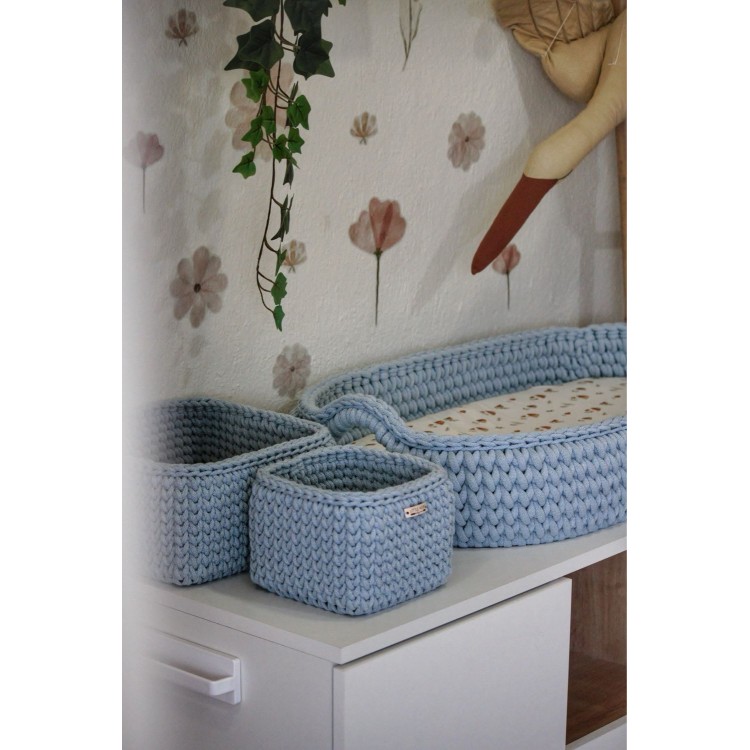 Τετράγωνο Καλάθι Οργάνωσης Βρεφικών Καλλυντικών Baby Blue