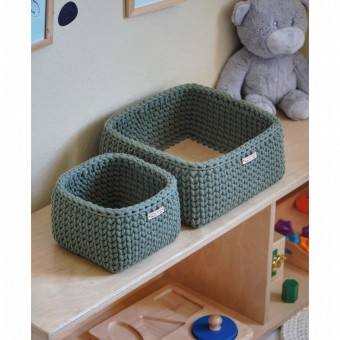 Τετράγωνο Καλάθι Οργάνωσης Βρεφικών Καλλυντικών Eucalyptus