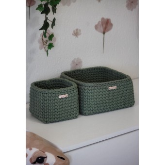 Τετράγωνο Καλάθι Οργάνωσης Βρεφικών Καλλυντικών Eucalyptus