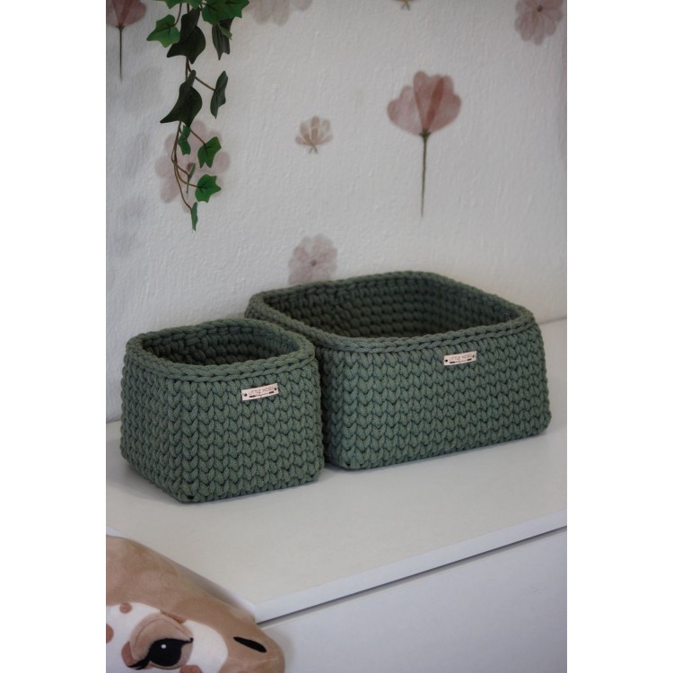 Τετράγωνο Καλάθι Οργάνωσης Βρεφικών Καλλυντικών Eucalyptus