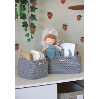 Τετράγωνο Καλάθι Οργάνωσης Βρεφικών Καλλυντικών Grey