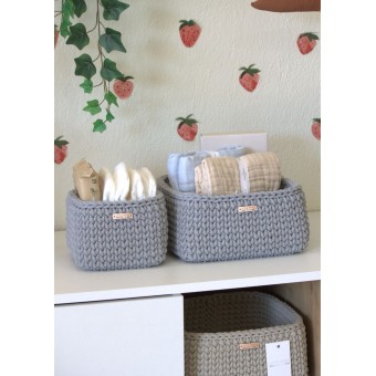 Τετράγωνο Καλάθι Οργάνωσης Βρεφικών Καλλυντικών Grey