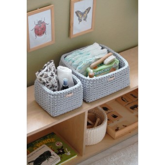 Τετράγωνο Καλάθι Οργάνωσης Βρεφικών Καλλυντικών Light Grey