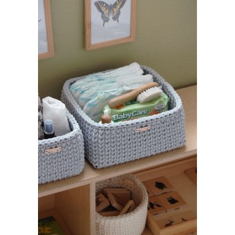 Τετράγωνο Καλάθι Οργάνωσης Βρεφικών Καλλυντικών Light Grey