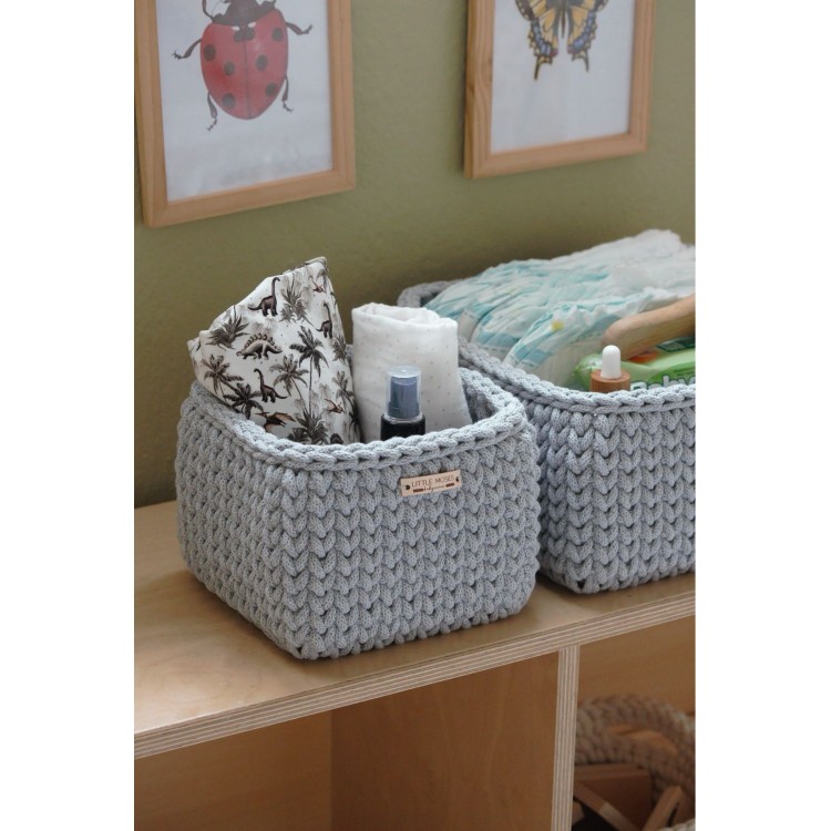 Τετράγωνο Καλάθι Οργάνωσης Βρεφικών Καλλυντικών Light Grey