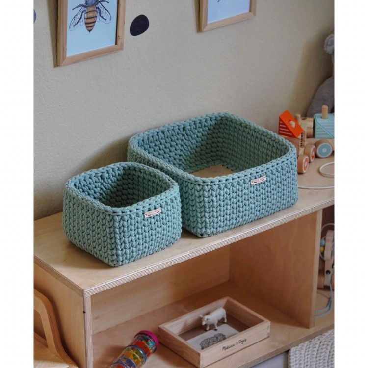 Τετράγωνο Καλάθι Οργάνωσης Βρεφικών Καλλυντικών Mint