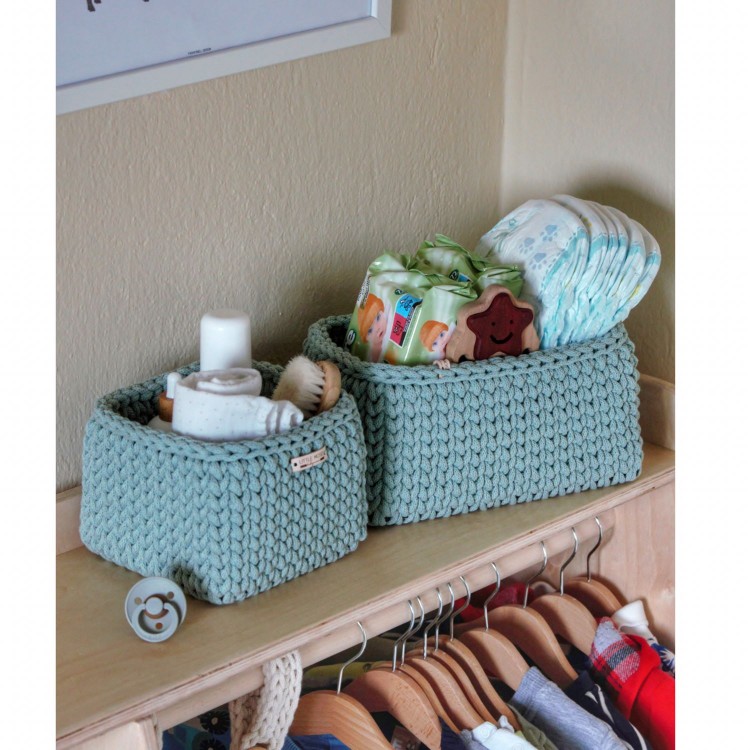 Τετράγωνο Καλάθι Οργάνωσης Βρεφικών Καλλυντικών Mint