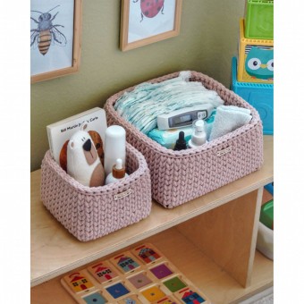 Τετράγωνο Καλάθι Οργάνωσης Βρεφικών Καλλυντικών Pastel Pink