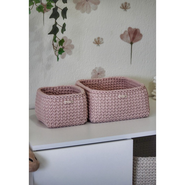 Τετράγωνο Καλάθι Οργάνωσης Βρεφικών Καλλυντικών Pastel Pink