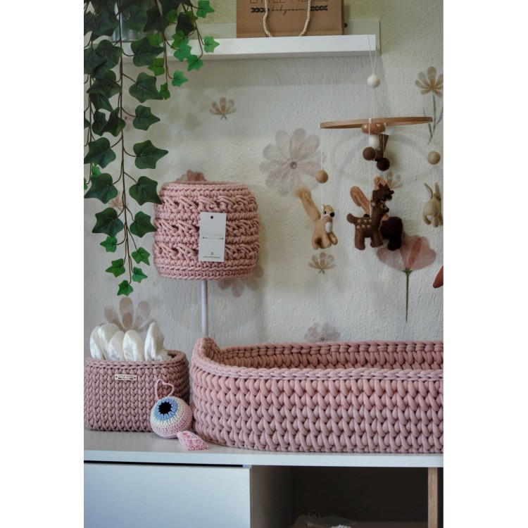 Τετράγωνο Καλάθι Οργάνωσης Βρεφικών Καλλυντικών Pastel Pink