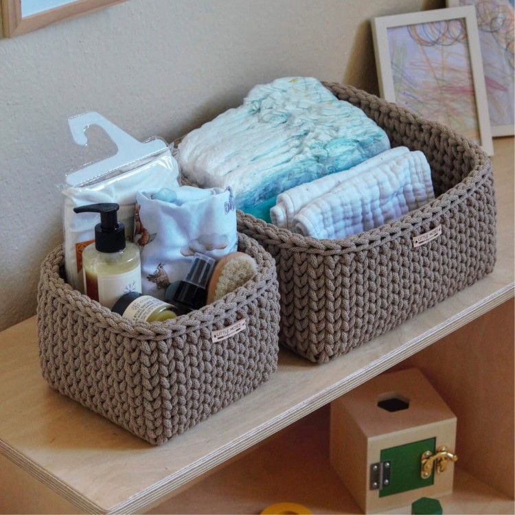 Τετράγωνο Καλάθι Οργάνωσης Βρεφικών Καλλυντικών Sand