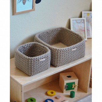 Τετράγωνο Καλάθι Οργάνωσης Βρεφικών Καλλυντικών Sand